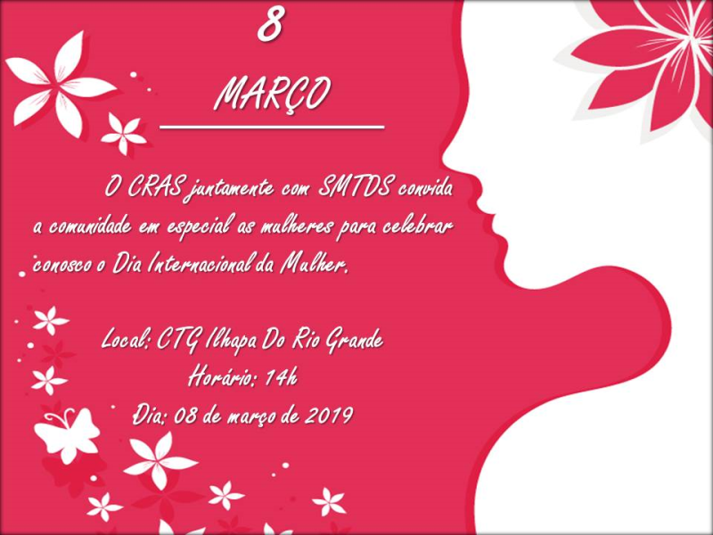 CONVITE PARA O DIA DAS MULHERES